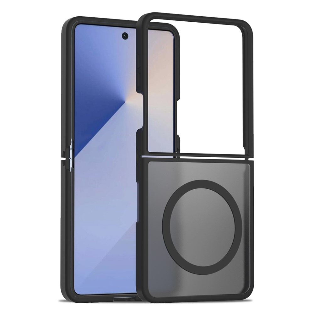 Samsung Galaxy Z Flip 7 hoesje slanke backcover met volledige MagSafe ondersteuning - Zwart