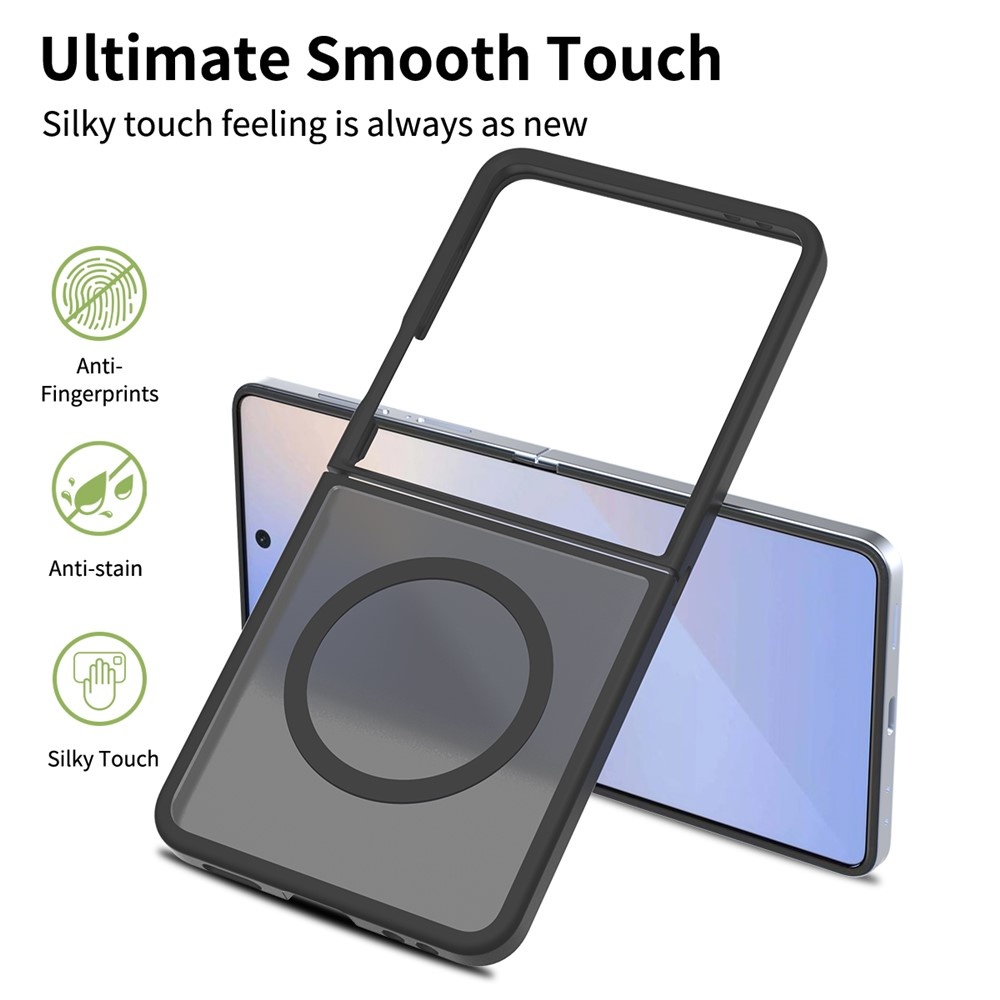 Samsung Galaxy Z Flip 7 hoesje slanke backcover met volledige MagSafe ondersteuning - Zwart