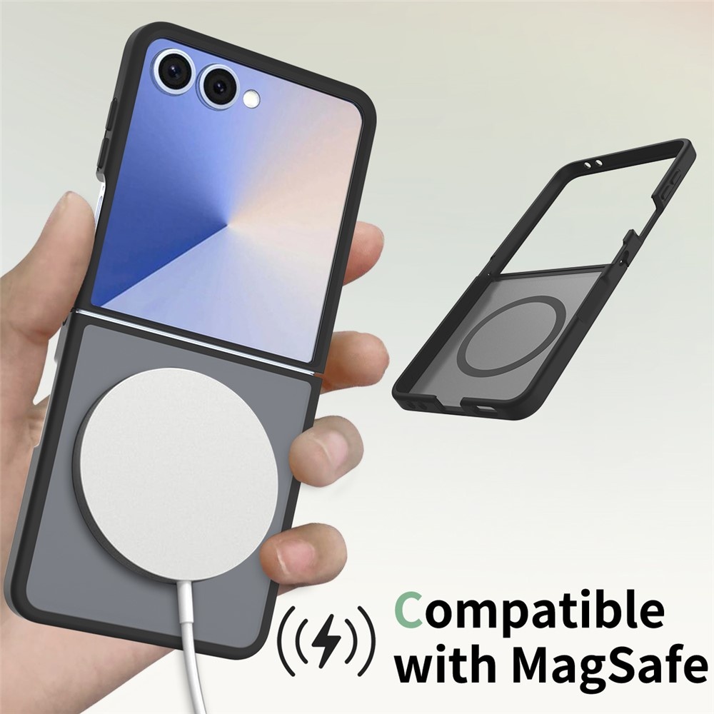 Samsung Galaxy Z Flip 7 hoesje slanke backcover met volledige MagSafe ondersteuning - Zwart