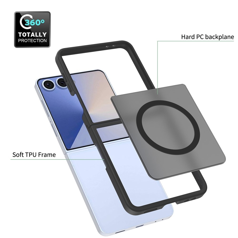 Samsung Galaxy Z Flip 7 hoesje slanke backcover met volledige MagSafe ondersteuning - Zwart