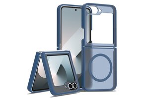 Lunso Samsung Galaxy Z Flip 7 FE / Z Flip6 slank backcover hoesje met MagSafe ondersteuning - Blauw