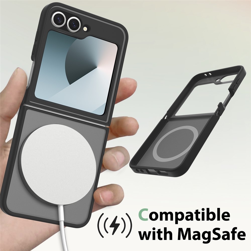 Samsung Galaxy Z Flip 7 FE / Z Flip6 hoesje slanke backcover met volledige MagSafe ondersteuning - Zwart