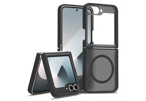 Lunso Samsung Galaxy Z Flip 7 FE / Z Flip6 slank backcover hoesje met MagSafe ondersteuning - Zwart