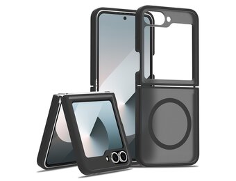 Lunso Samsung Galaxy Z Flip 7 FE / Z Flip6 slank backcover hoesje met MagSafe ondersteuning - Zwart