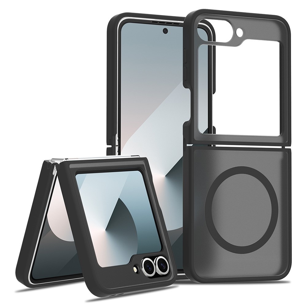 Lunso Samsung Galaxy Z Flip 7 FE / Z Flip6 slank backcover hoesje met MagSafe ondersteuning - Zwart