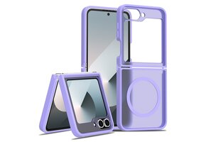 Lunso Samsung Galaxy Z Flip 7 FE / Z Flip6 slank backcover hoesje met MagSafe ondersteuning - Paars