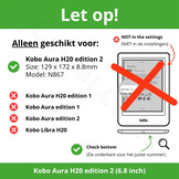 Kobo Aura H20 Edition 2 hoes (6.8 inch) Leren sleepcover - Zwart