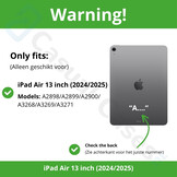 iPad Air 13 inch (2024/2025) Tri-Fold echt leren bookcase hoes - Zwart