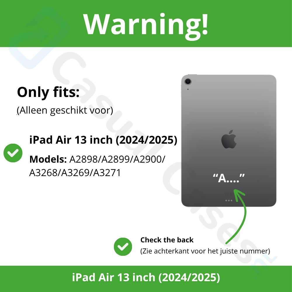 Stevige en slanke back cover hoesje voor iPad Air 13 inch 2024/2025 met standfunctie