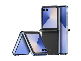 Dux Ducis Samsung Galaxy Z Flip 7 Leren hoes - backcover - Zwart