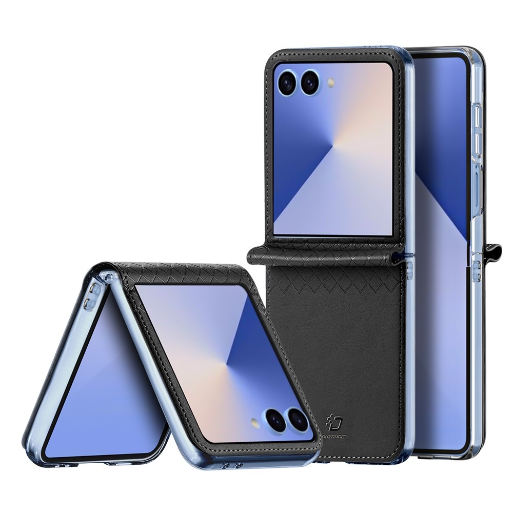 Samsung Galaxy Z Flip 7 Leren hoes Backcover - Zwart