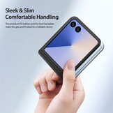 Samsung Galaxy Z Flip 7 Leren hoes Backcover - Zwart