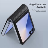 Samsung Galaxy Z Flip 7 Leren hoes Backcover - Zwart