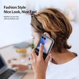 Samsung Galaxy Z Flip 7 Leren hoes Backcover - Zwart