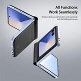 Samsung Galaxy Z Flip 7 Leren hoes Backcover - Zwart