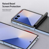Samsung Galaxy Z Flip 7 Leren hoes Backcover - Zwart