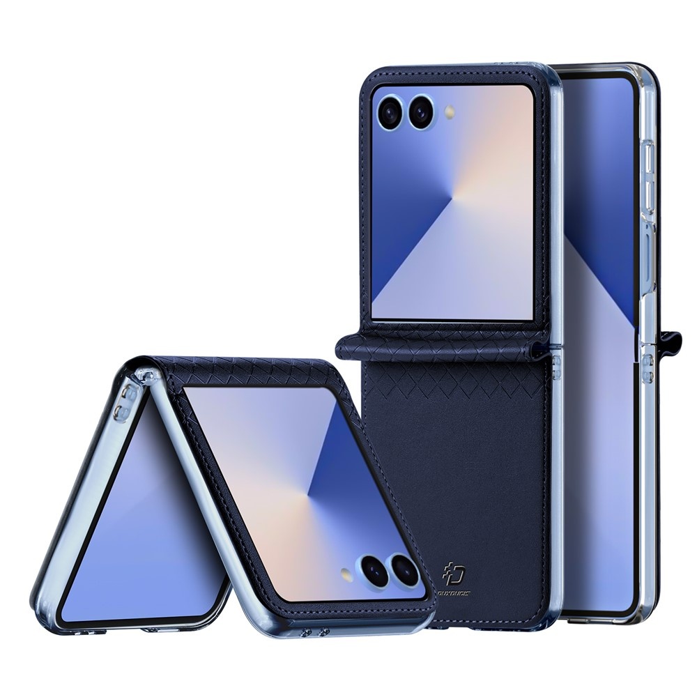 Samsung Galaxy Z Flip 7 Leren hoes Backcover - Donkerblauw