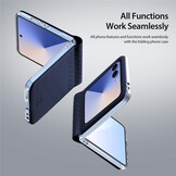 Samsung Galaxy Z Flip 7 Leren hoes Backcover - Donkerblauw