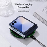 Samsung Galaxy Z Flip 7 Leren hoes Backcover - Donkerblauw