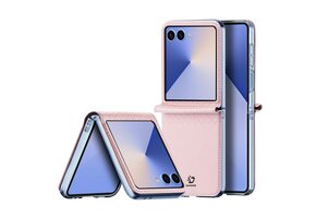 Dux Ducis Samsung Galaxy Z Flip 7 Leren hoes - backcover - Lichtroze