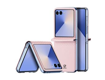Dux Ducis Samsung Galaxy Z Flip 7 Leren hoes - backcover - Lichtroze