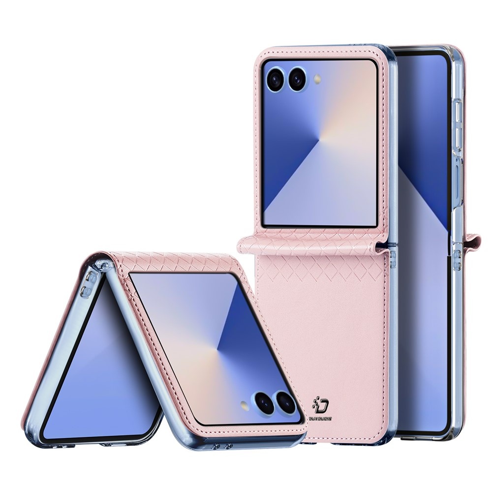 Samsung Galaxy Z Flip 7 Leren hoes Backcover - Lichtroze
