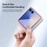 Samsung Galaxy Z Flip 7 Leren hoes Backcover - Lichtroze