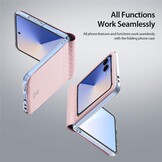 Samsung Galaxy Z Flip 7 Leren hoes Backcover - Lichtroze