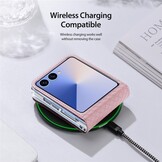 Samsung Galaxy Z Flip 7 Leren hoes Backcover - Lichtroze