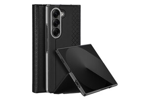 Dux Ducis Samsung Galaxy Z Fold 7 Leren hoes - bookcase - Zwart