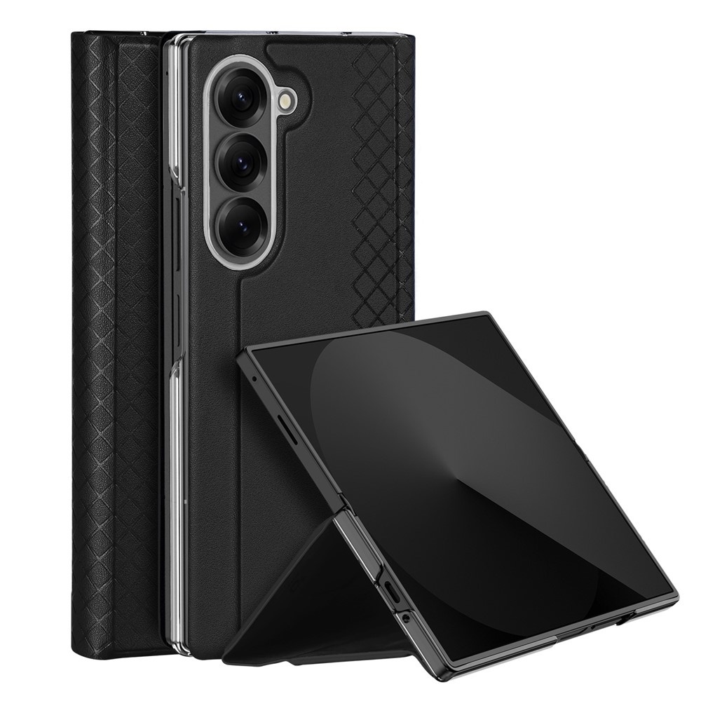 Samsung Galaxy Z Fold 7 Leren hoes Bookcase - Zwart