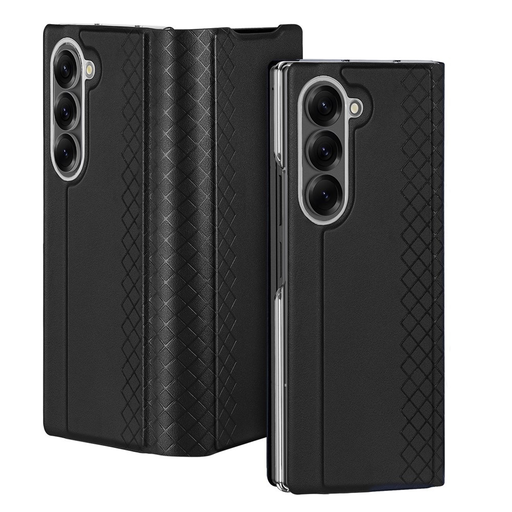 Samsung Galaxy Z Fold 7 Leren hoes Bookcase - Zwart