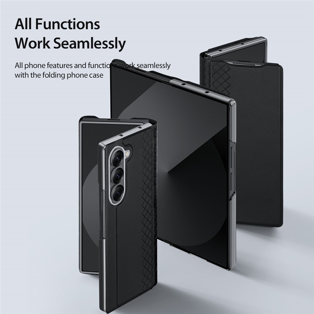 Samsung Galaxy Z Fold 7 Leren hoes Bookcase - Zwart