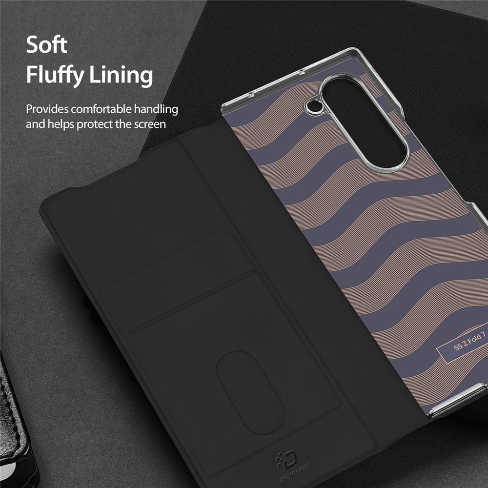 Samsung Galaxy Z Fold 7 Leren hoes Bookcase - Zwart