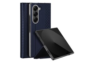 Dux Ducis Samsung Galaxy Z Fold 7 Leren hoes - bookcase - Donkerblauw