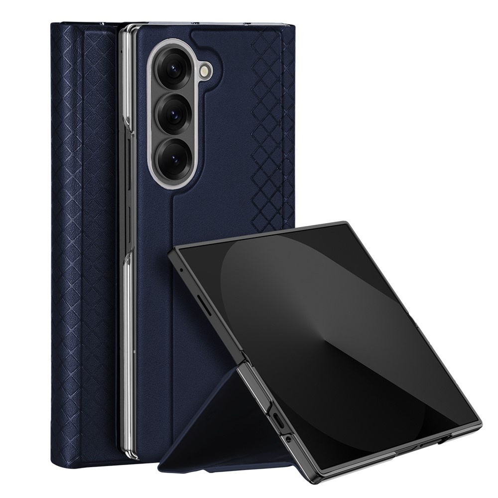 Samsung Galaxy Z Fold 7 Leren hoes Bookcase - Donkerblauw