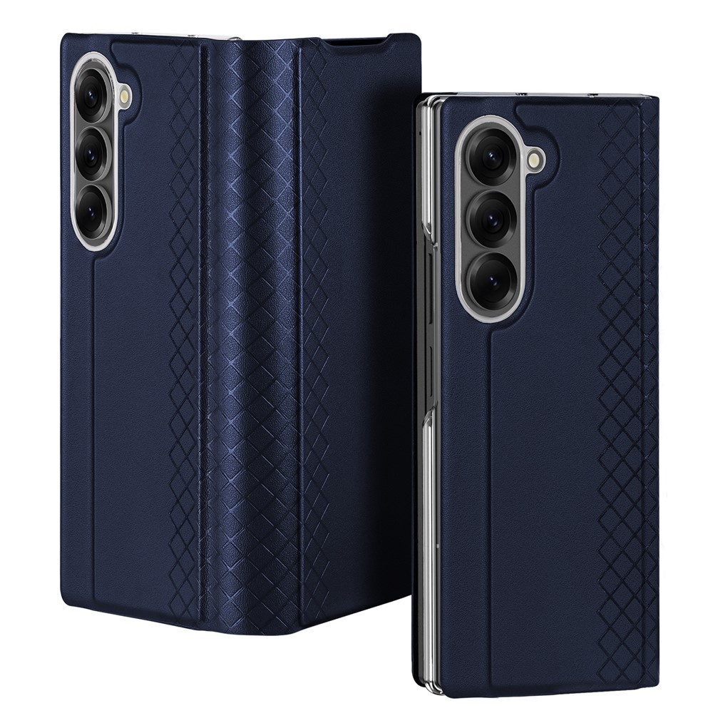 Samsung Galaxy Z Fold 7 Leren hoes Bookcase - Donkerblauw