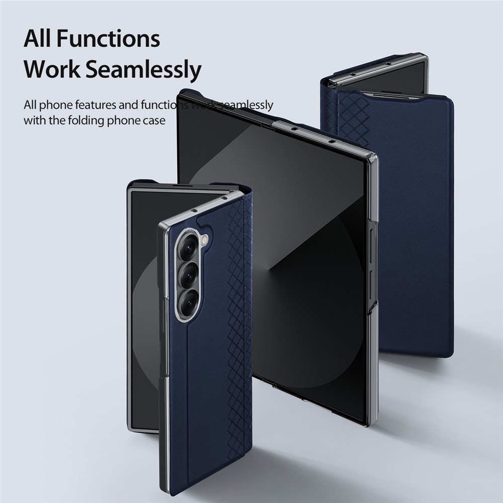 Samsung Galaxy Z Fold 7 Leren hoes Bookcase - Donkerblauw