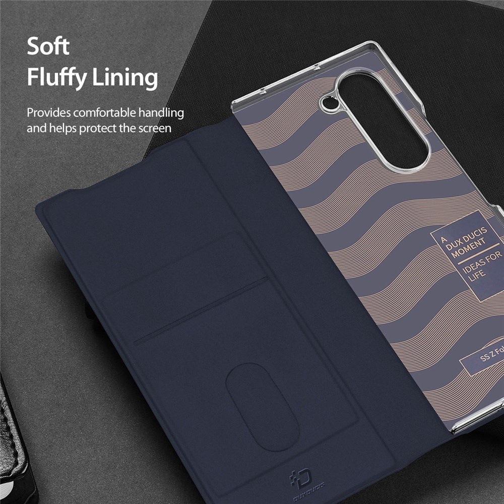 Samsung Galaxy Z Fold 7 Leren hoes Bookcase - Donkerblauw