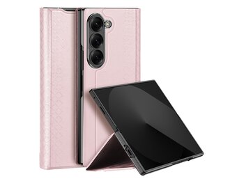 Dux Ducis Samsung Galaxy Z Fold 7 Leren hoes - bookcase - Lichtroze