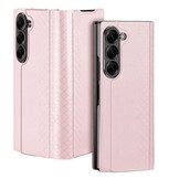 Samsung Galaxy Z Fold 7 Leren hoes Bookcase - Lichtroze