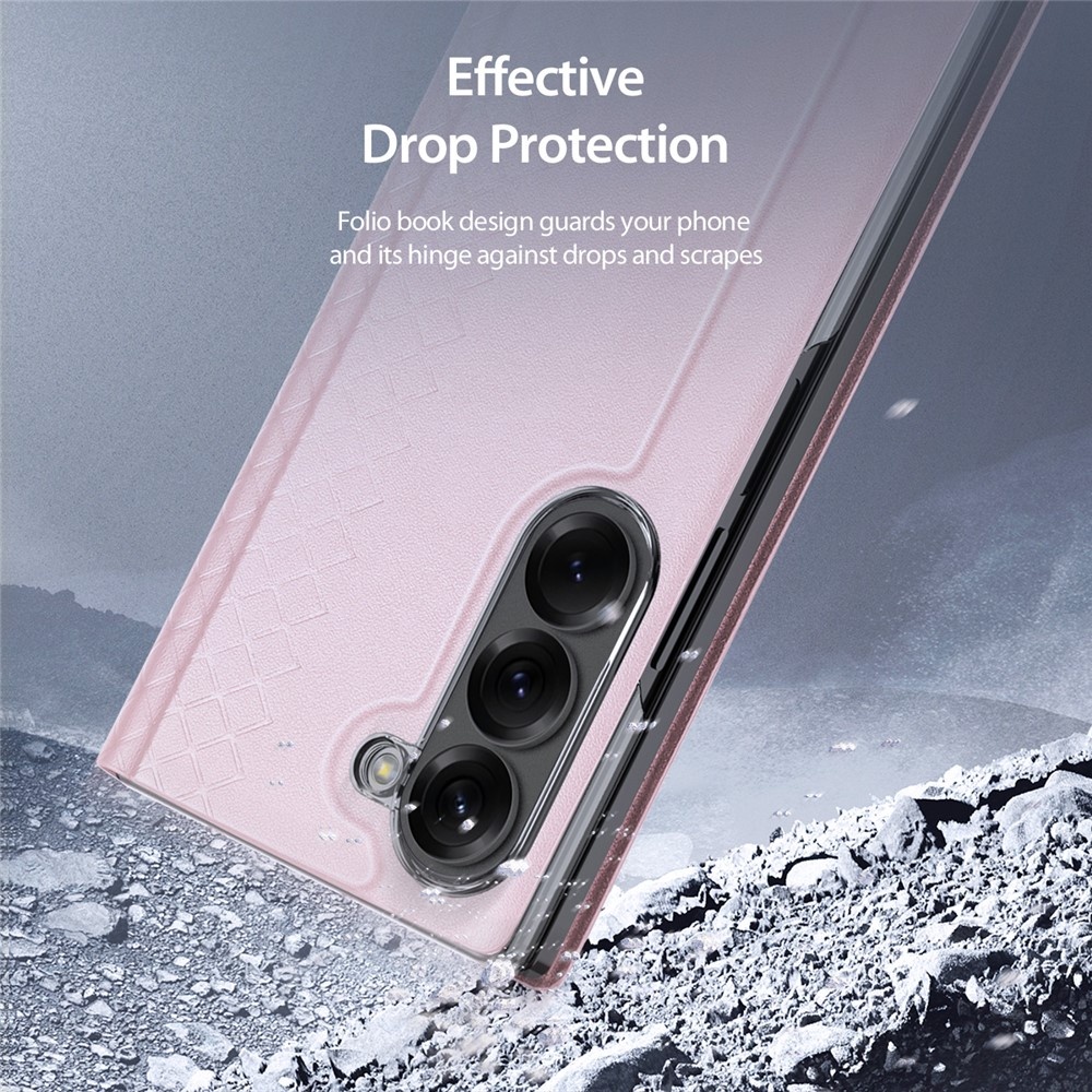 Samsung Galaxy Z Fold 7 Leren hoes Bookcase - Lichtroze