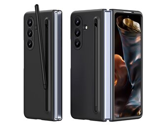 Lunso Samsung Galaxy Z Fold 7 backcover hoes met Stylus & screenprotector - Zwart