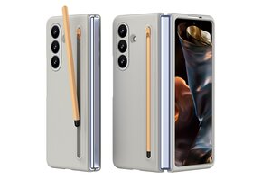 Lunso Samsung Galaxy Z Fold 7 backcover hoes met Stylus & screenprotector - Lichtgrijs
