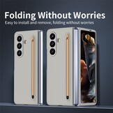 Samsung Galaxy Z Fold 7 Backcover hoes – Inclusief Styluspen & Screenprotector - Lichtgrijs