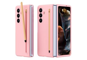 Lunso Samsung Galaxy Z Fold 7 backcover hoes met Stylus & screenprotector - Roze