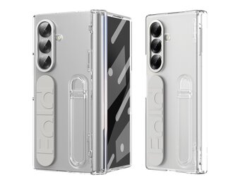 Lunso Samsung Galaxy Z Fold 7 backcover hoes met Kickstand & Polsband - Transparant