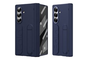 Lunso Samsung Galaxy Z Fold 7 backcover hoes met Kickstand & Polsband - Donkerblauw