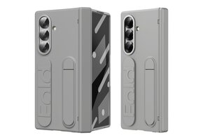 Lunso Samsung Galaxy Z Fold 7 backcover hoes met Kickstand & Polsband - Grijs