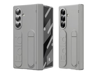 Lunso Samsung Galaxy Z Fold 7 backcover hoes met Kickstand & Polsband - Grijs